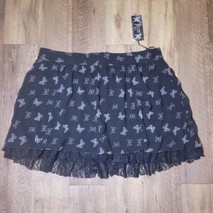 NWTS Tripp NYC Black Butterfly & Lace Mini Skirt